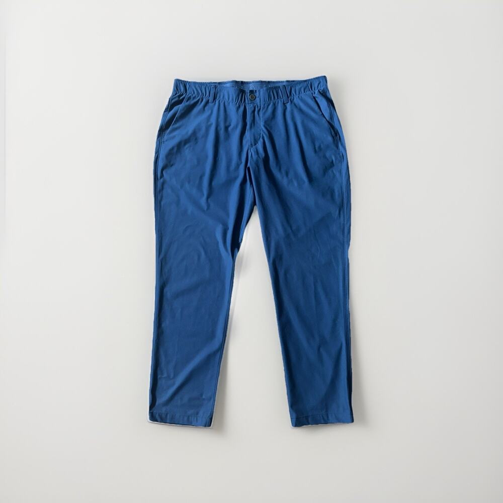 Under Armour Pants Mens 40x32 Blue Golf Performance Stretch Elastic Waist Tech